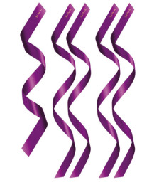 Set de 5 bandeaux satinés violets chevilles poignets et yeux - CC780202006000